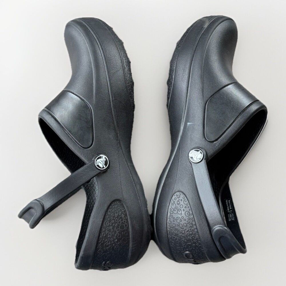 Crocs Women's Mercy Work Clogs Black Slip Resistant Nurse Chef Shoes Size 10 - Picture 5 of 7